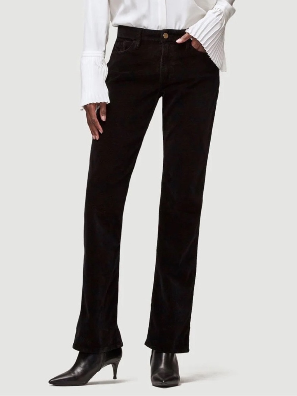 Frame Le Velveteen Le Mini Boot Black Pants size 27